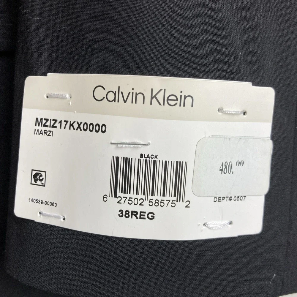 Calvin Klein Mens Slim fit Wool Tuxedo Jacket Blazer 38R Black Solid No pants